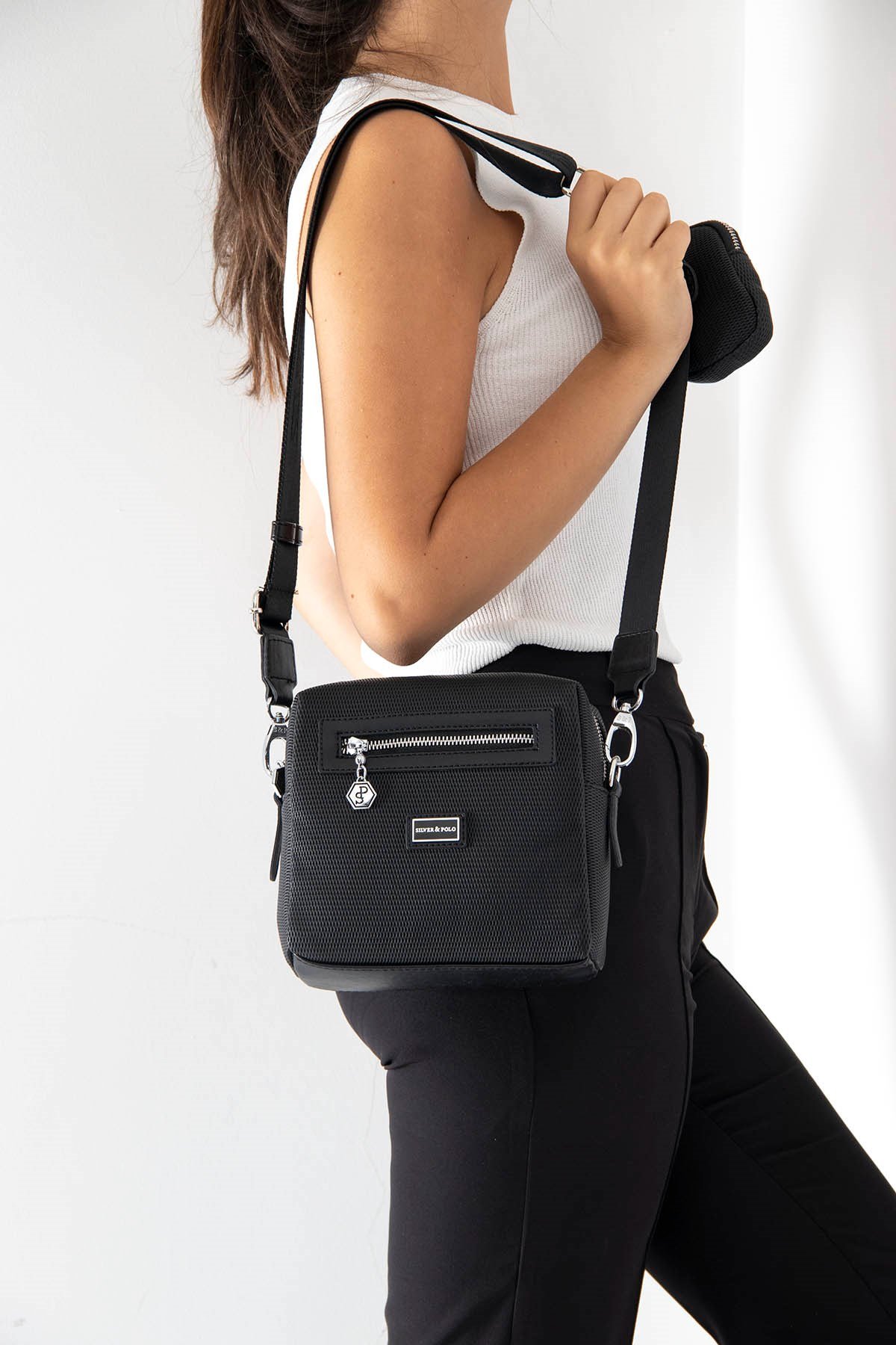 Silver & Polo Siyah - Siyah SP1038 Kadın Çapraz Çanta