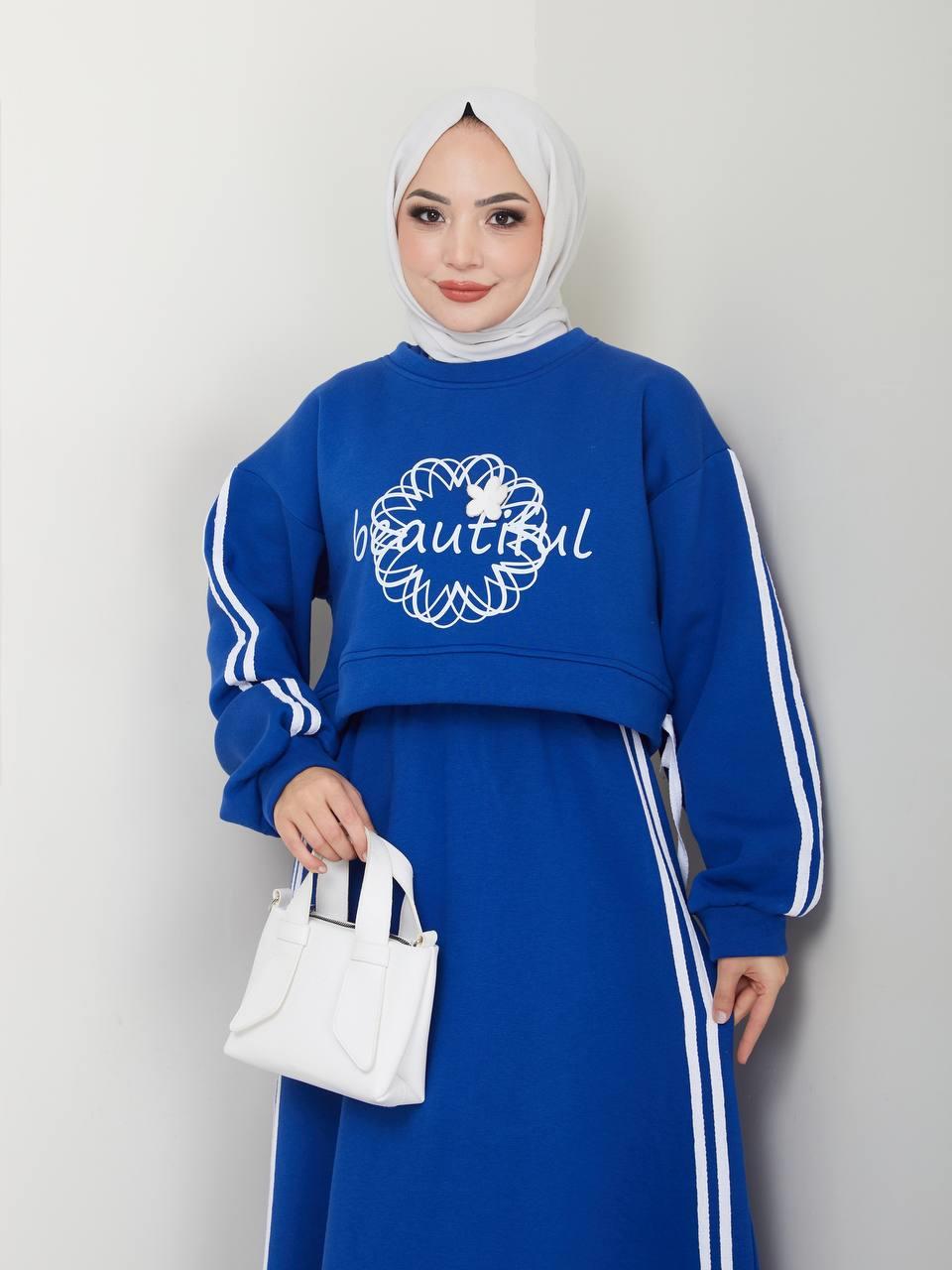 Bluz Etek 2'li Takım 6057 Saks Mavisi