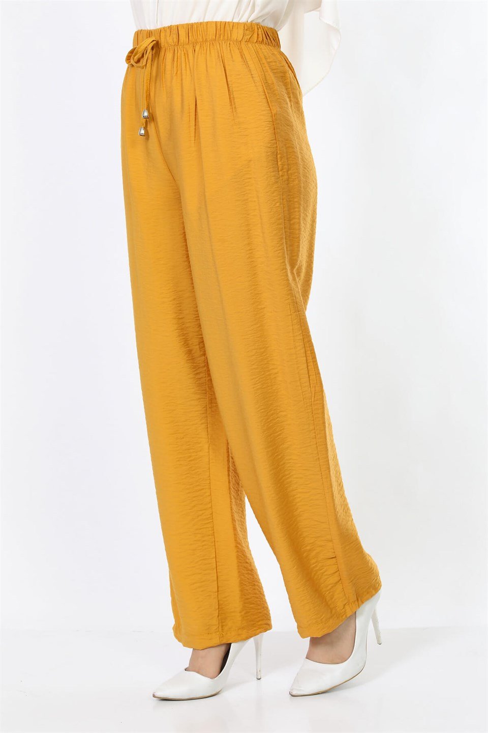 Bol Paça Tesettür Pantolon 5772 Hardal