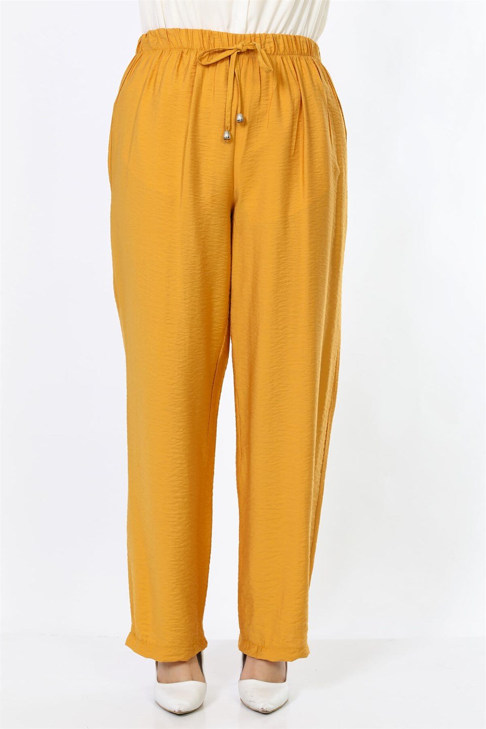 Bol Paça Tesettür Pantolon 5772 Hardal