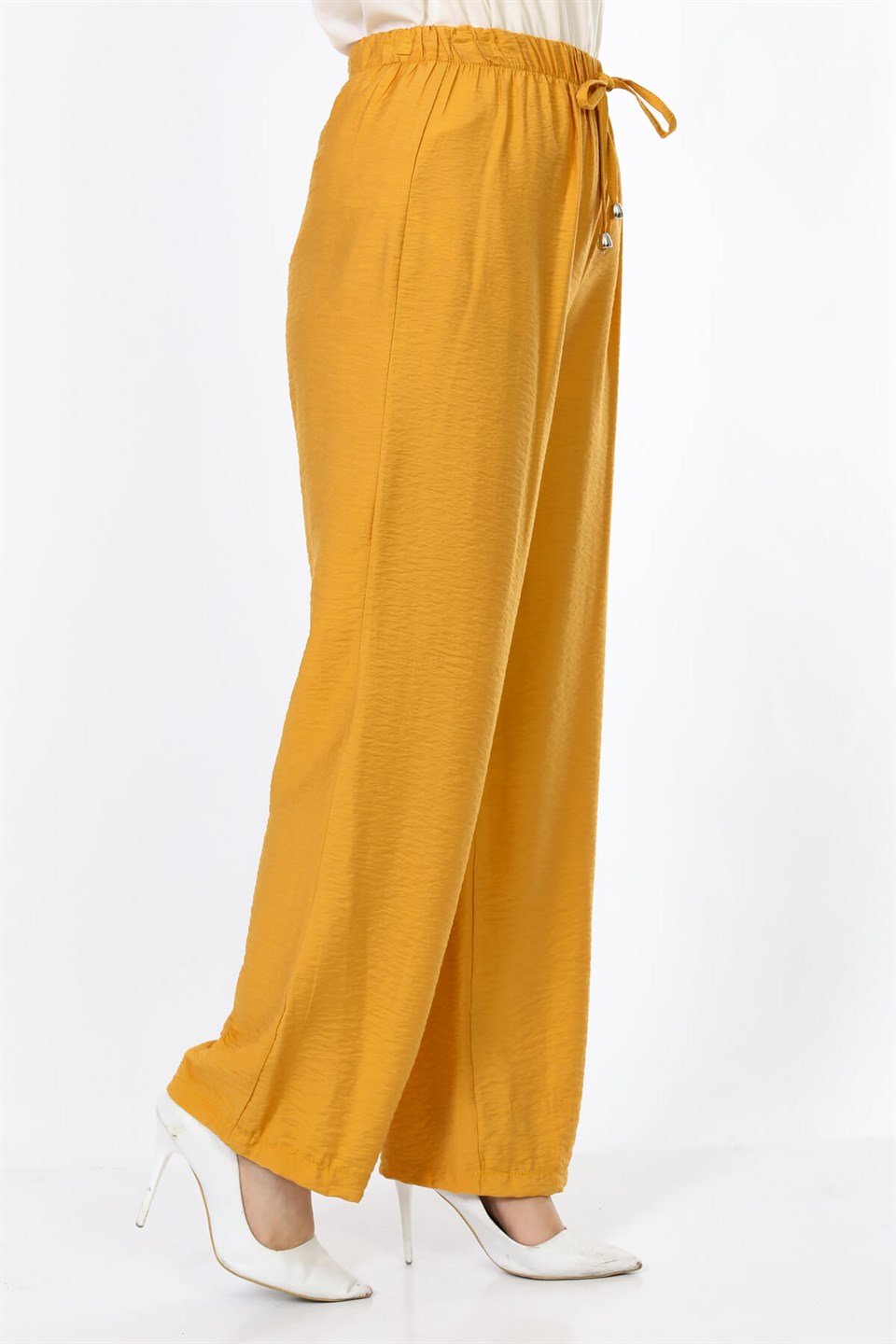 Bol Paça Tesettür Pantolon 5772 Hardal