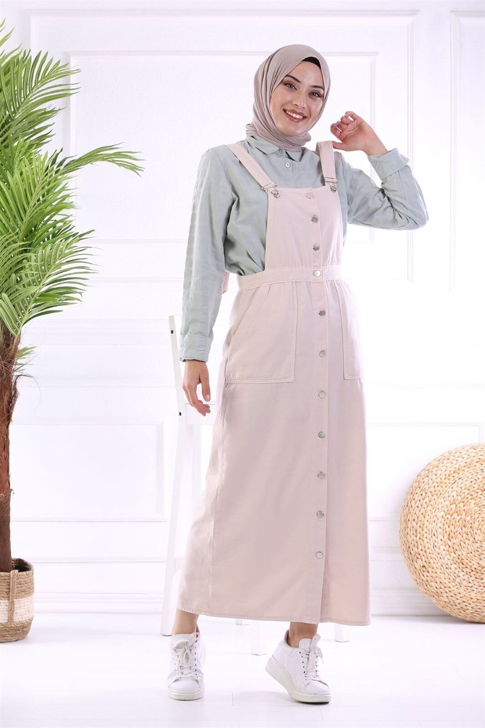 Cepli Tesettür Salopet 60150 Pembe