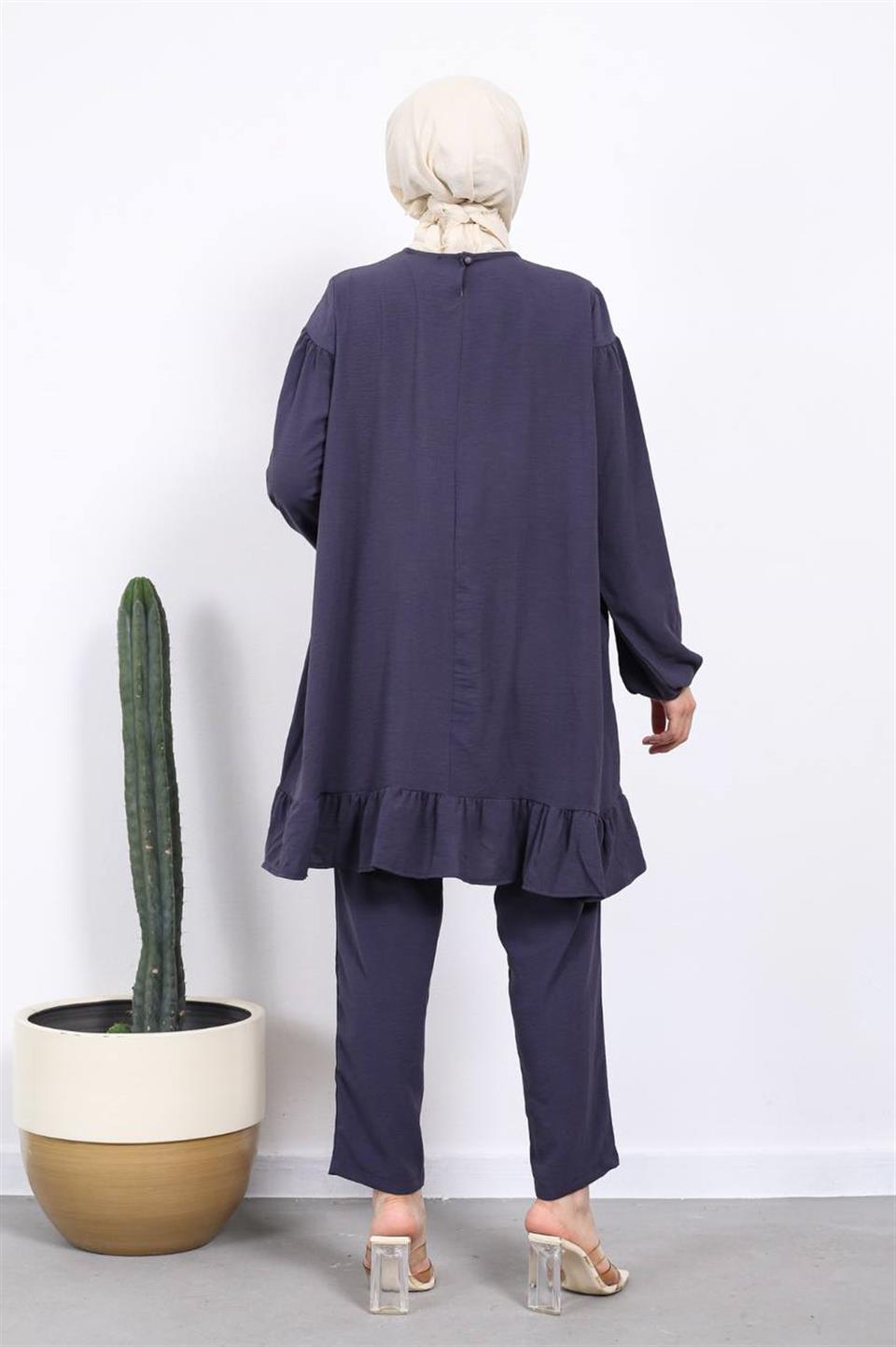 Salaş Tunik Pantolon Tesettür Kombin 2236 Mor