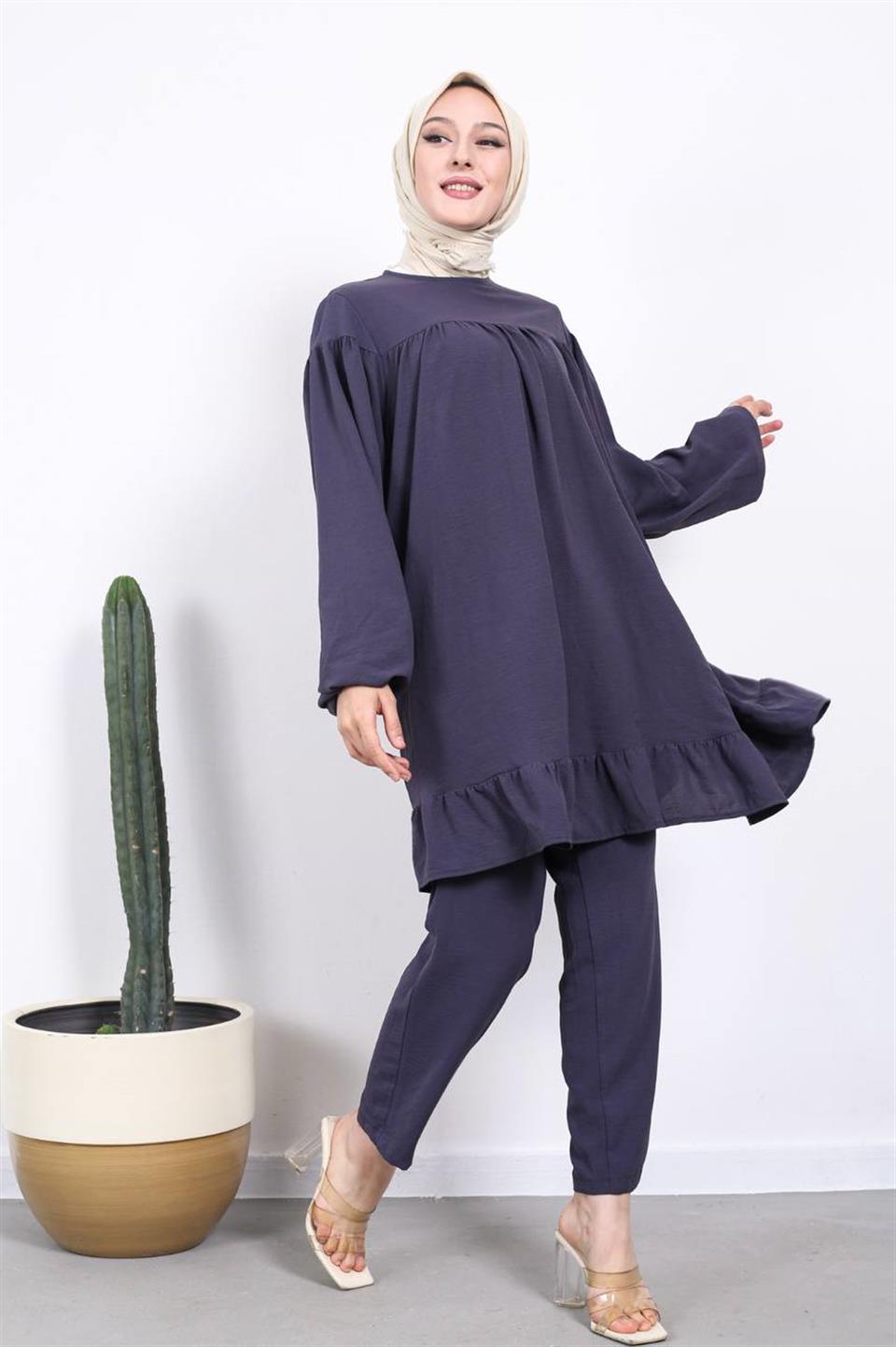 Salaş Tunik Pantolon Tesettür Kombin 2236 Mor