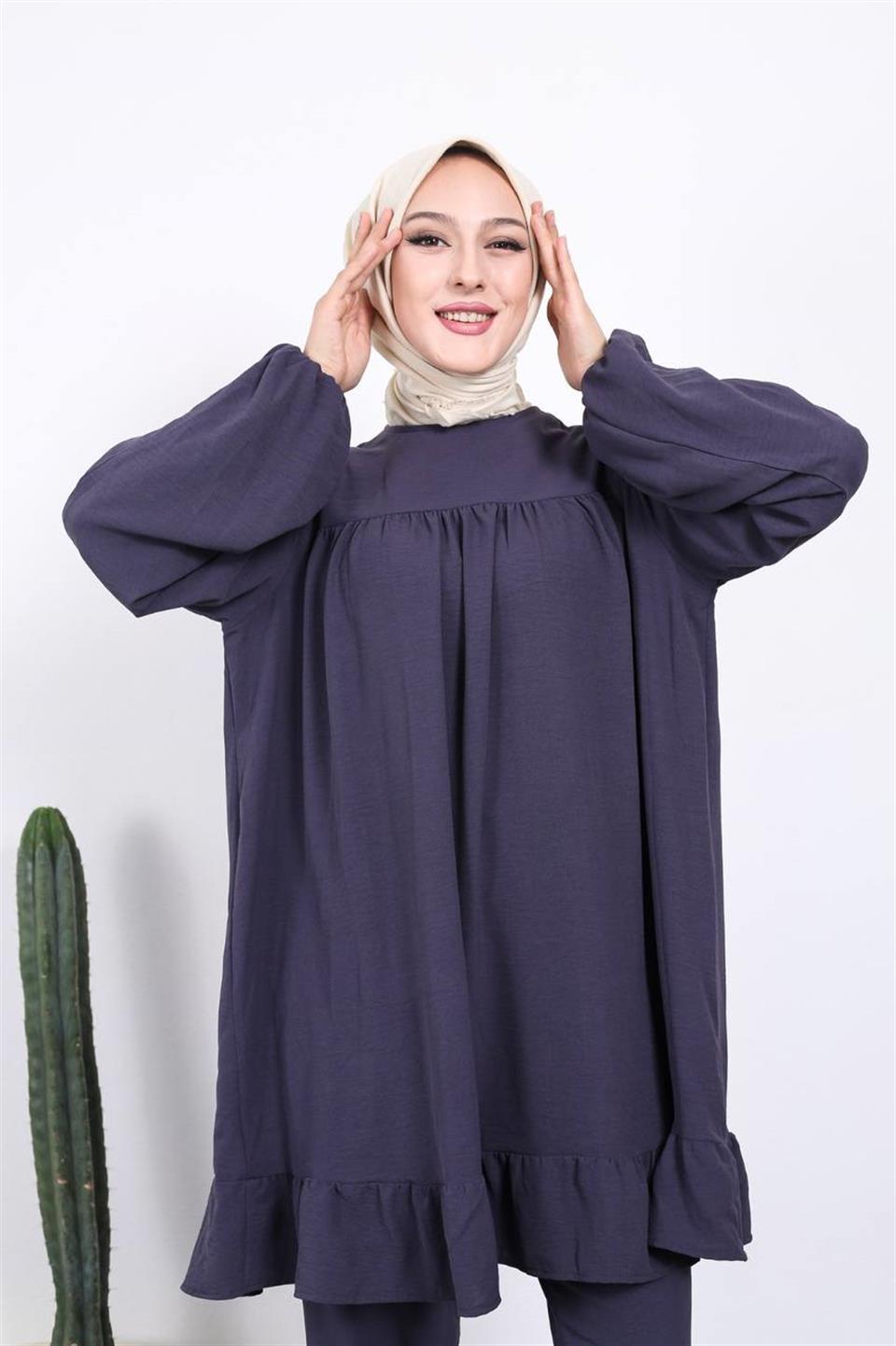Salaş Tunik Pantolon Tesettür Kombin 2236 Mor