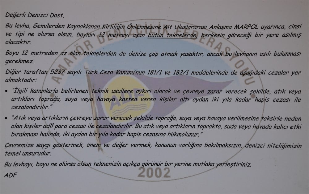 MARPOL Uyarı Sayfası 2002