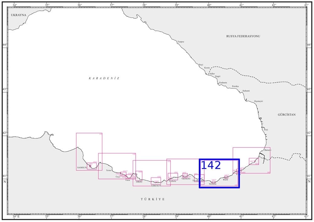 TR 142 Harita: Trabzon - Pazar