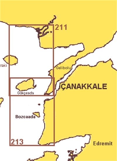 TR 211 Harita: Gökçeada - Aleksandrupolis