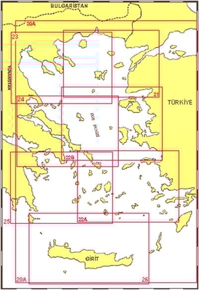 TR 22 A Harita: Kuşadası Körfezi - Rodos