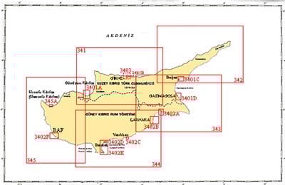 TR 343 Harita: Boğaz - Larnaka