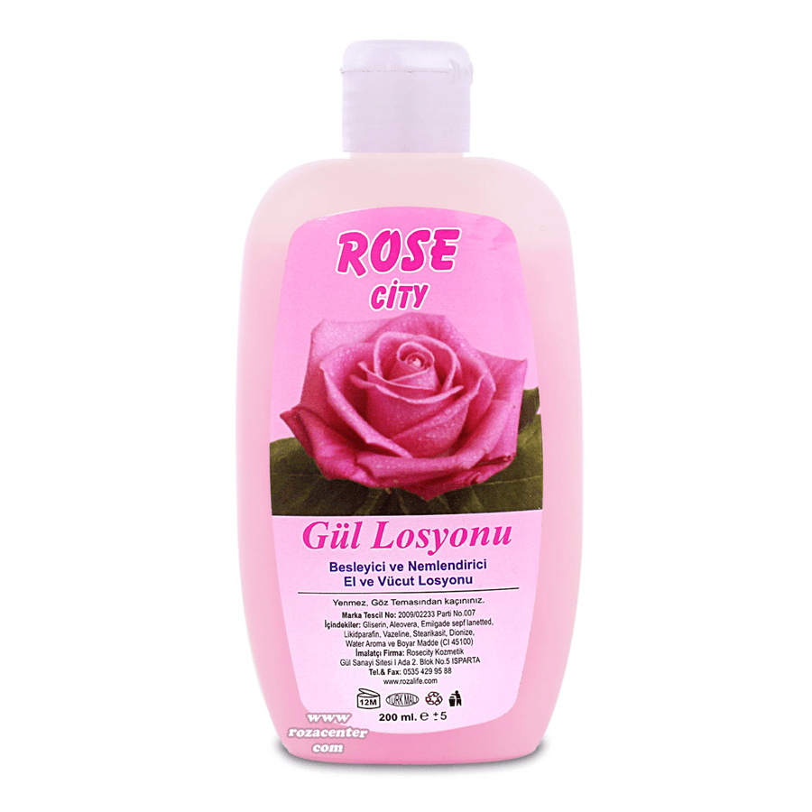 Nemlendirici El ve Vücut Gül Losyonu 200 ml -Rosecity Isparta