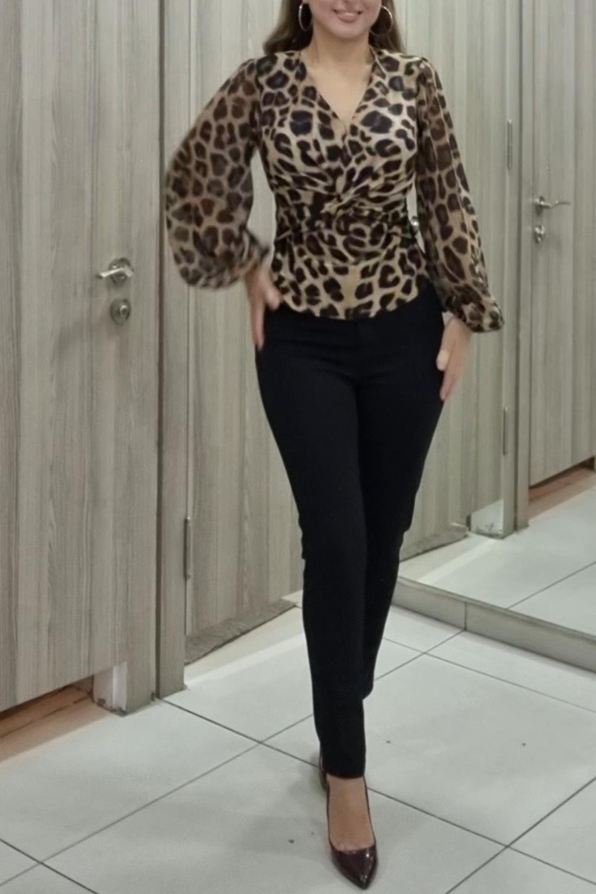 Pantolon Yüksek Bel Bilek Boy Kumaş Pantolon - Maya Butik