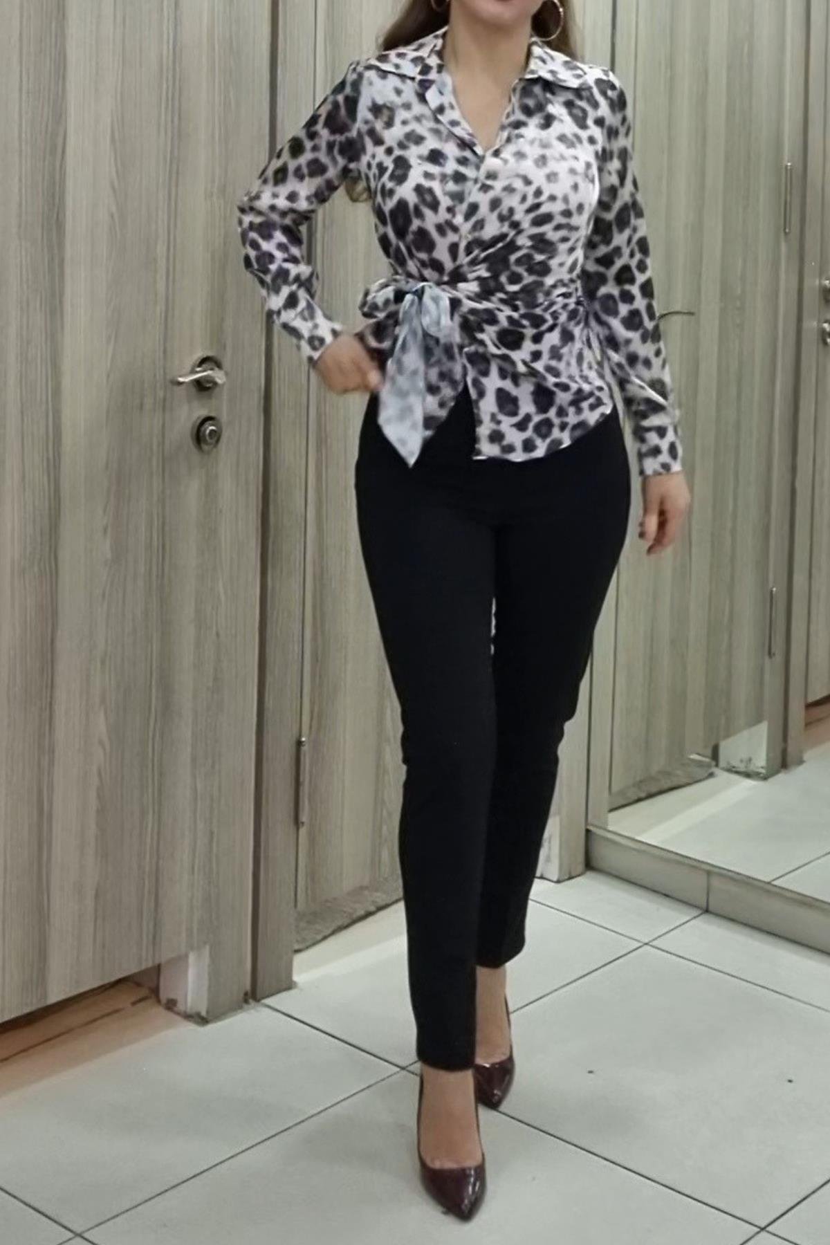 Pantolon Yüksek Bel Bilek Boy Kumaş Pantolon - Maya Butik