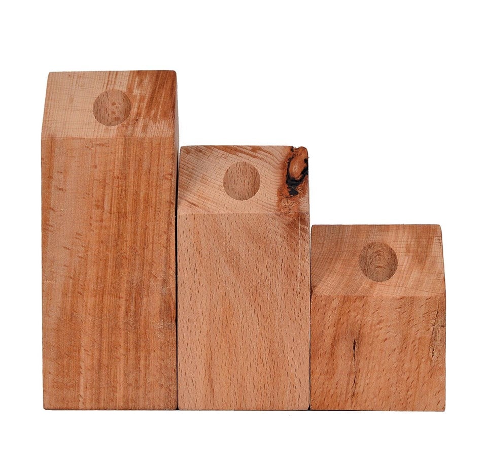 Naturel Dekoratif Ahşap Mumluk