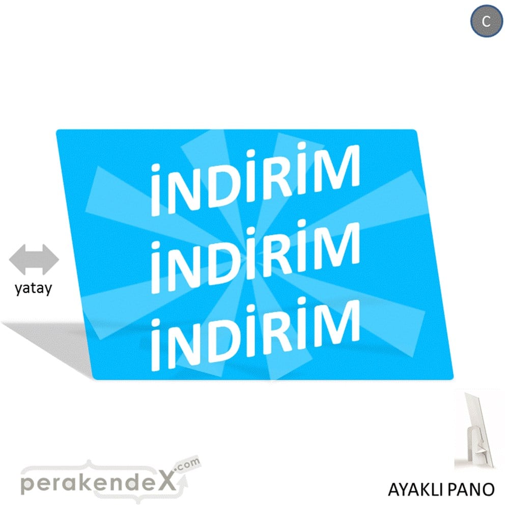 3X indirim AYAKLI REKLAM PANOSU -dikdörtgen,tek yön baskı