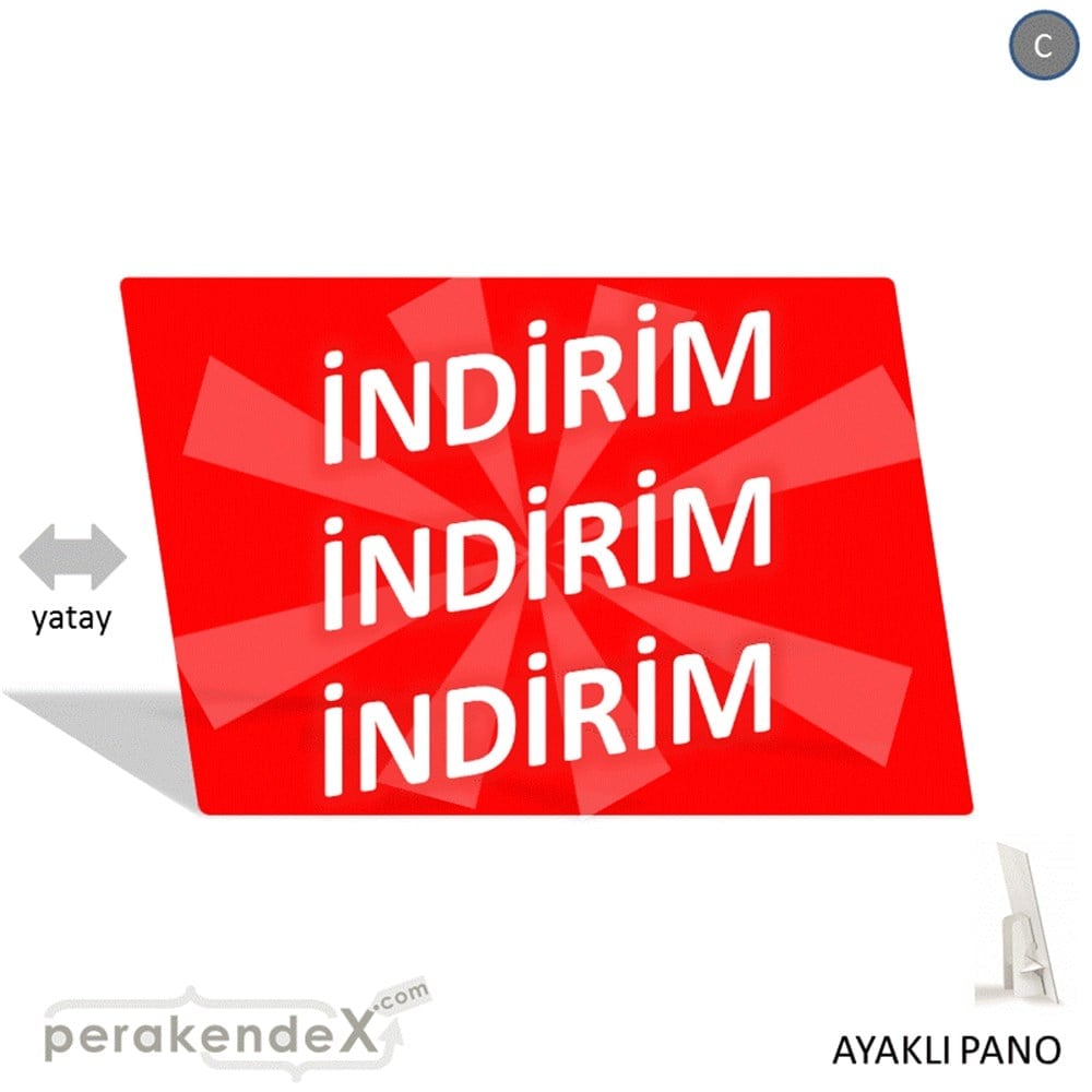 3X indirim AYAKLI REKLAM PANOSU -dikdörtgen,tek yön baskı