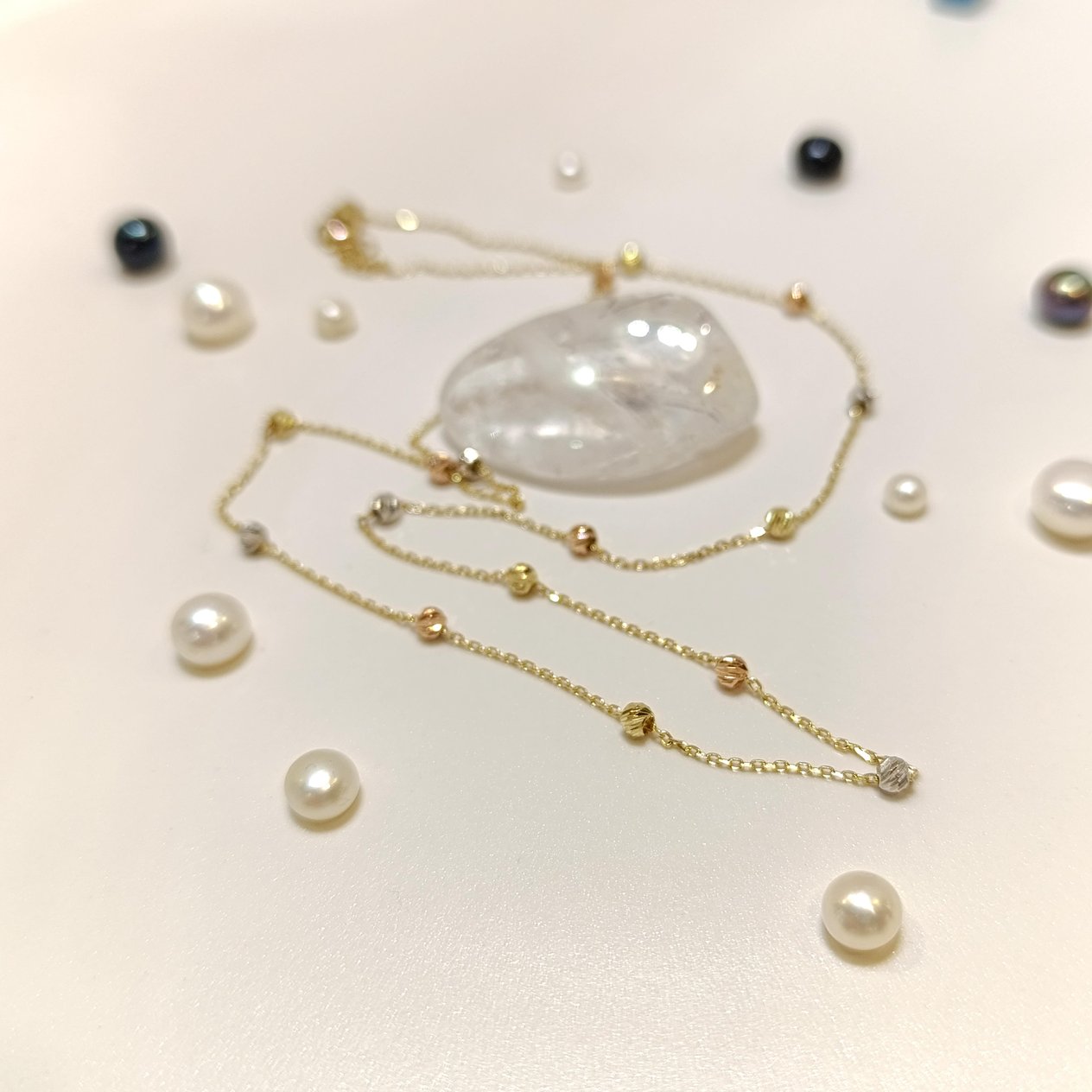 3mm Dorika Toplu Kolye 14 Ayar Altın 4K VİDEOLU