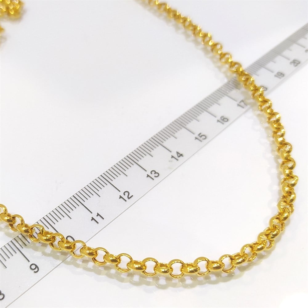 51.5cm Rolo Doç Halka Zincir 22 Ayar Altın