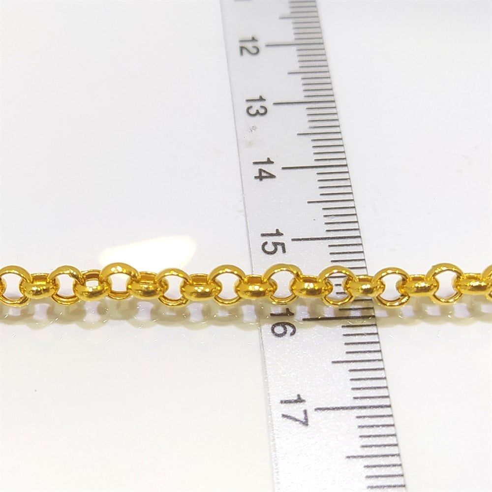 51.5cm Rolo Doç Halka Zincir 22 Ayar Altın