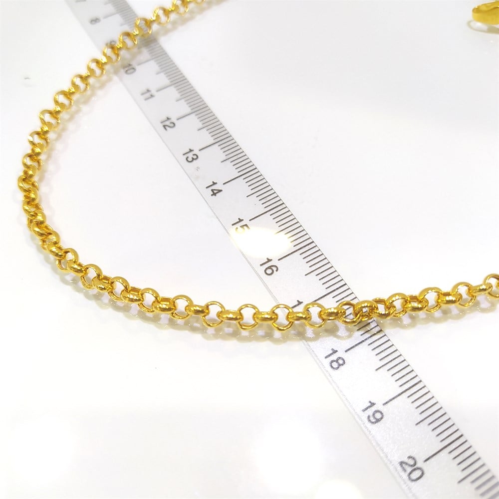 51.5cm Rolo Doç Halka Zincir 22 Ayar Altın