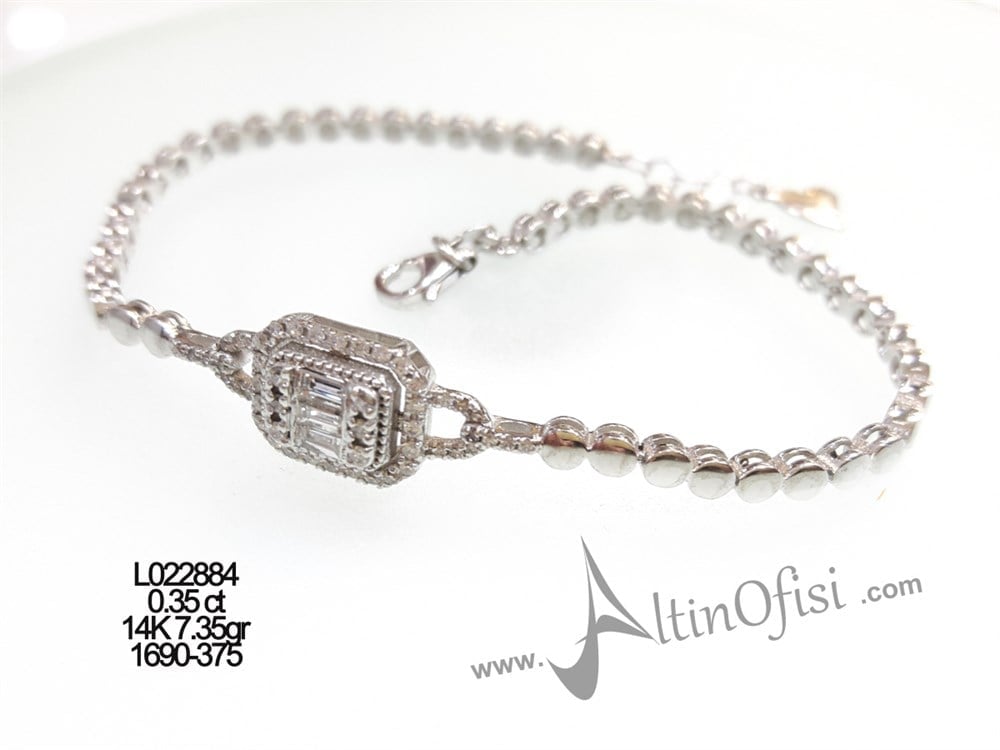 Baget Pırlanta Taşlı Bileklik 0,35ct 7,35gr 14K Altın
