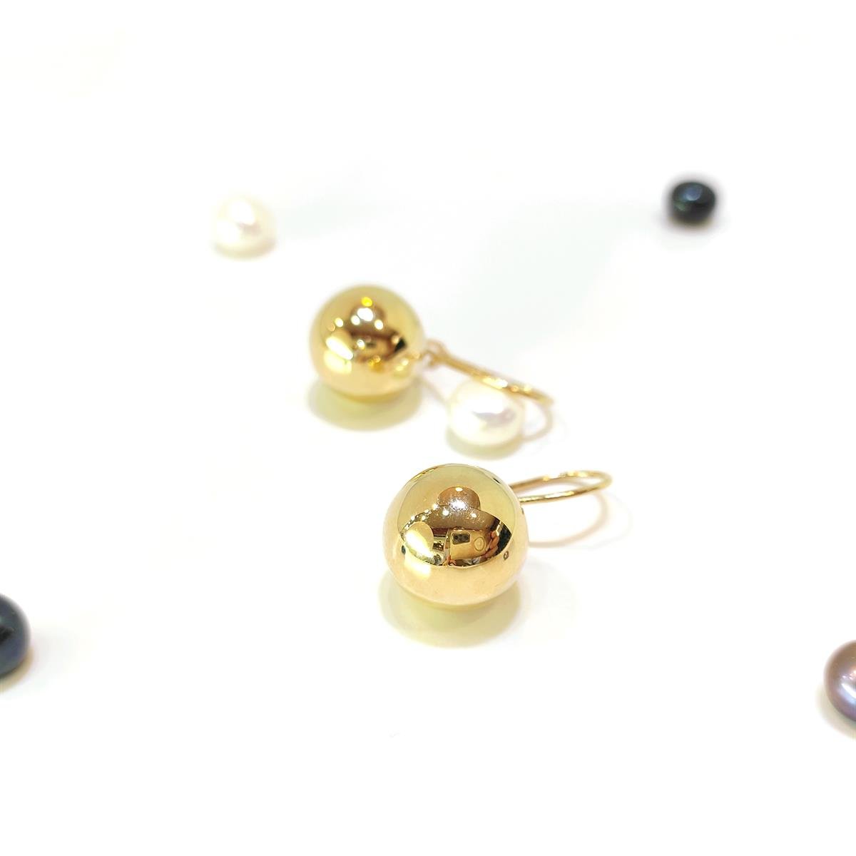 13mm Sallanan Top  Küpe 14 Ayar Altın HD VİDEOLU