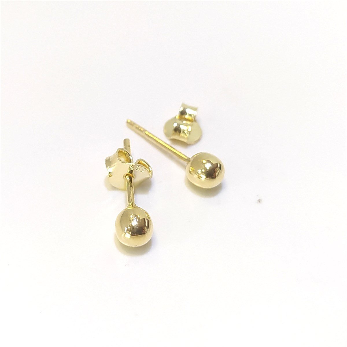4mm Nokta Top Küpe 14 Ayar Altın