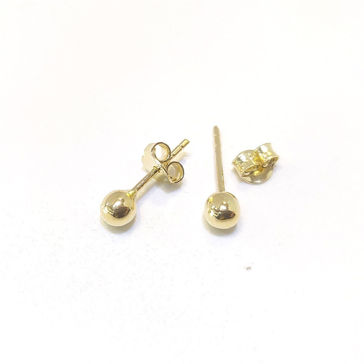 4mm Nokta Top Küpe 14 Ayar Altın