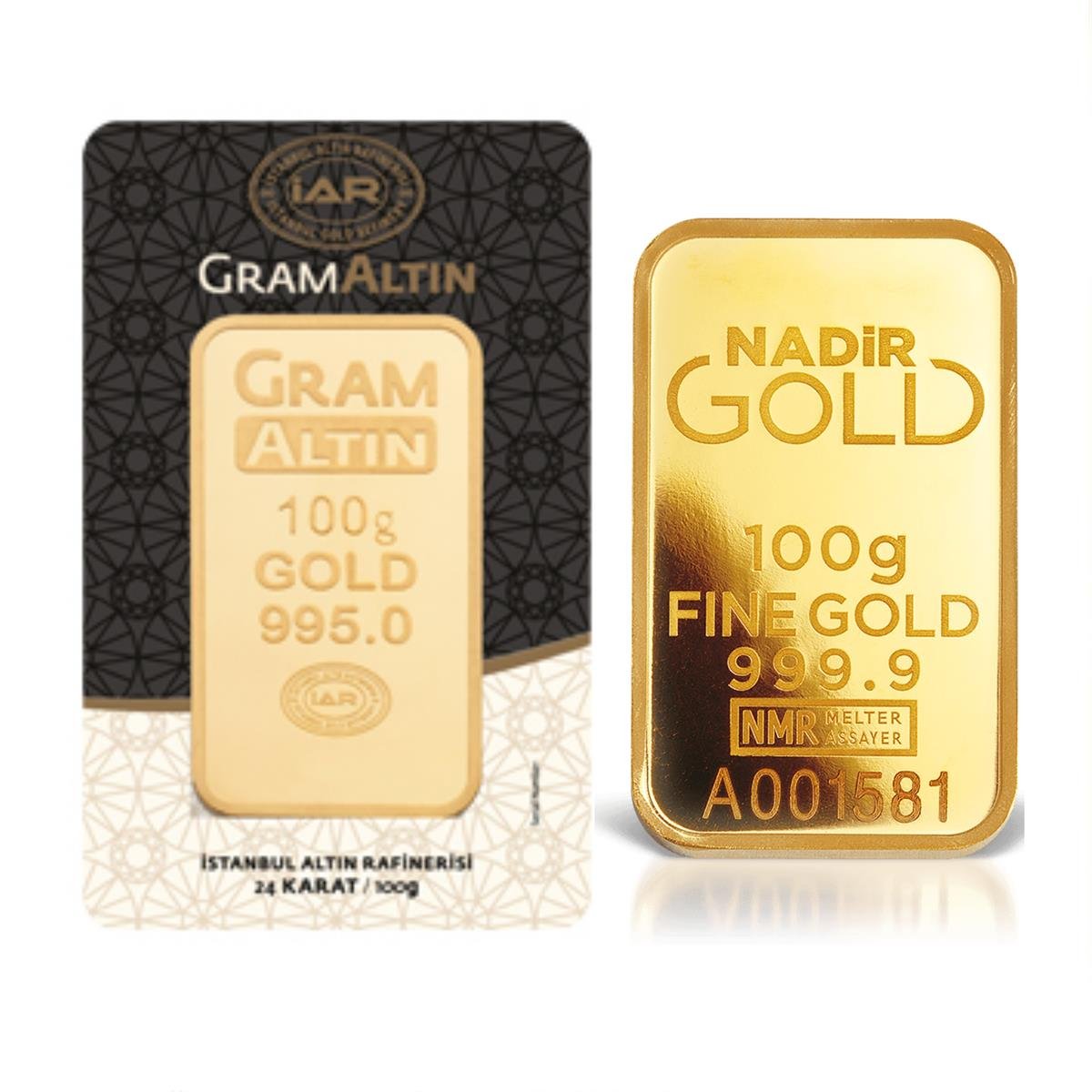 24 Ayar 100 Gram Külçe Altın 0,995 Milyem