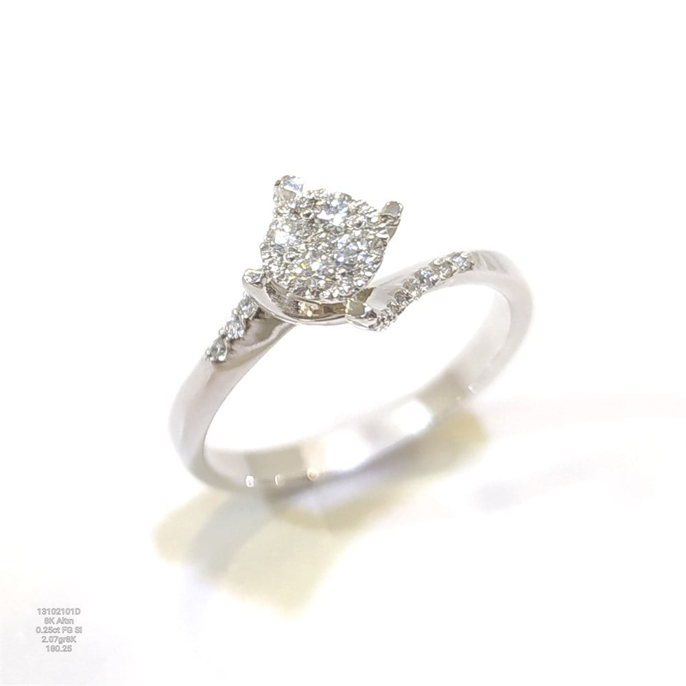 0.25ct F-G SI Pırlanta Tek TAş Yüzük 8 Ayar Altın