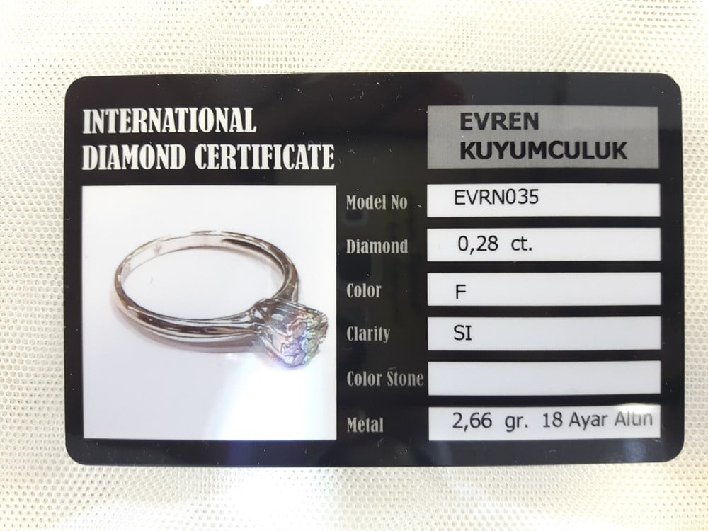 Cronet Tektaş 0,28ct F Color SI Pırlanta 2,66gr 18 Ayar Altın