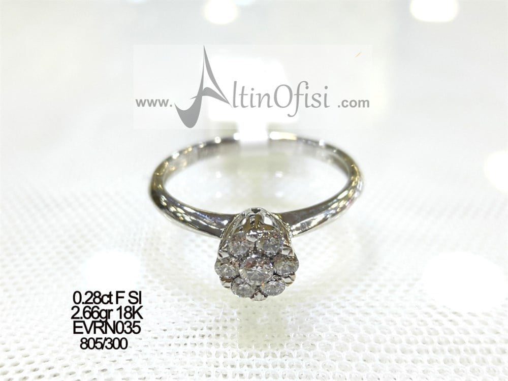 Cronet Tektaş 0,28ct F Color SI Pırlanta 2,66gr 18 Ayar Altın