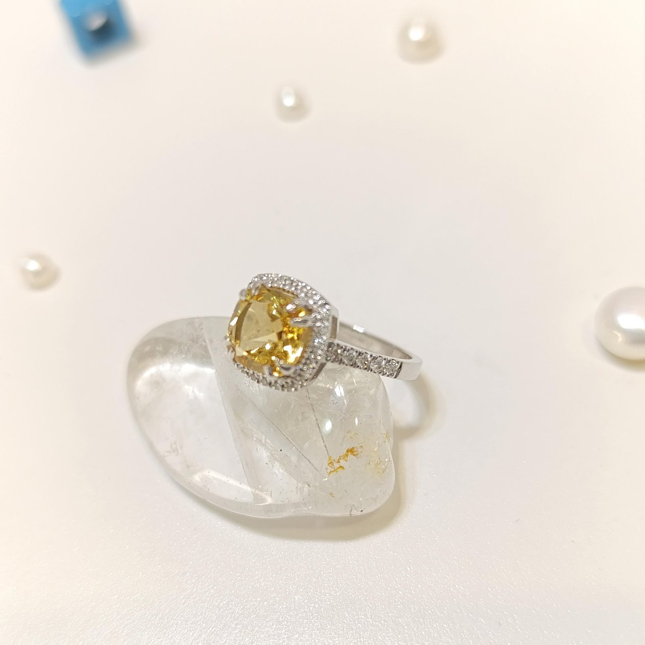 1,90ct Sitrin ve Pırlanta Taşlı Yüzük 14 Ayar Altın HD VİDEOLU