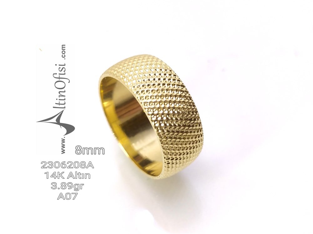 Alyans 8 mm Genişlik 14 ayar altın