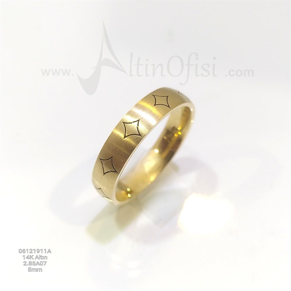 KARO Alyans 4,8 mm Genişlik 14 ayar altın