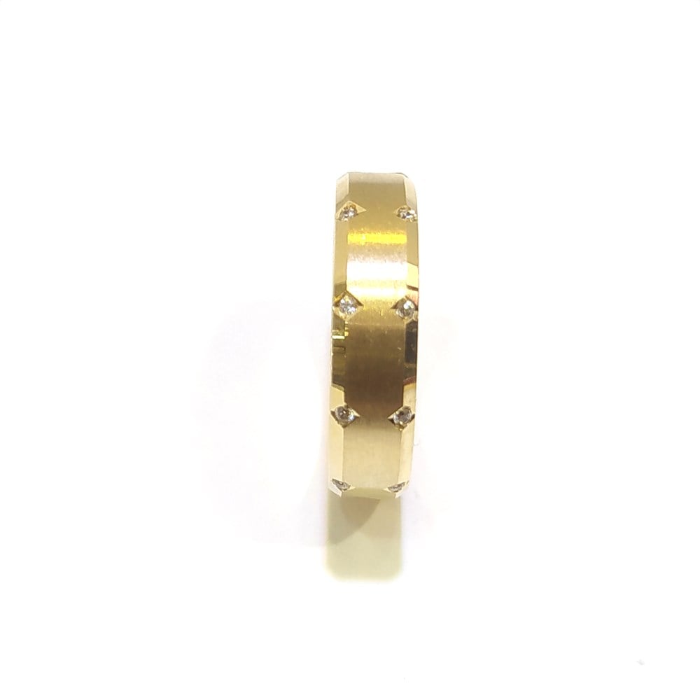 Taşlı Alyans 5mm Genişlik 14 ayar altın