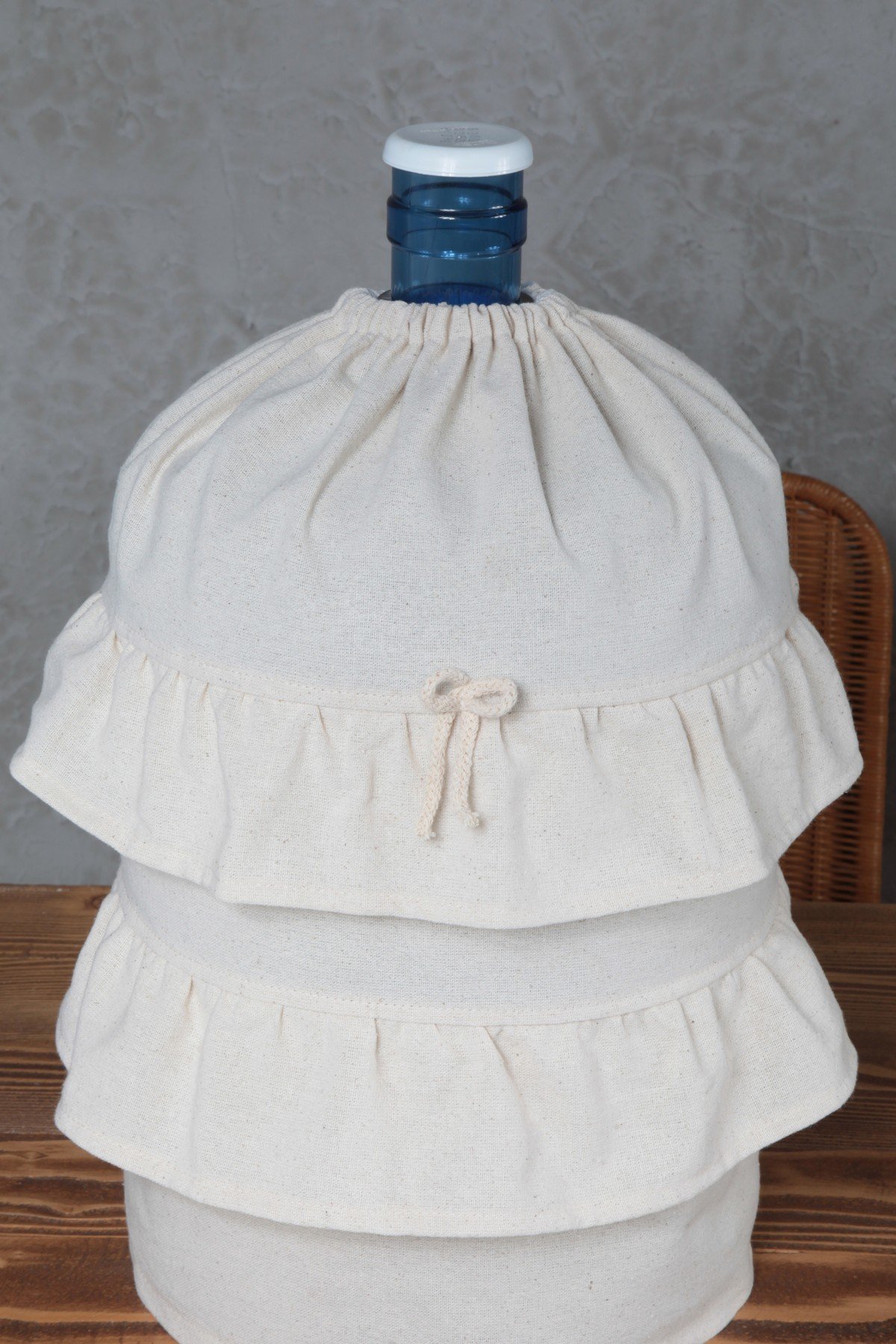 Natural Carboy Cover Vintage Double Frilly