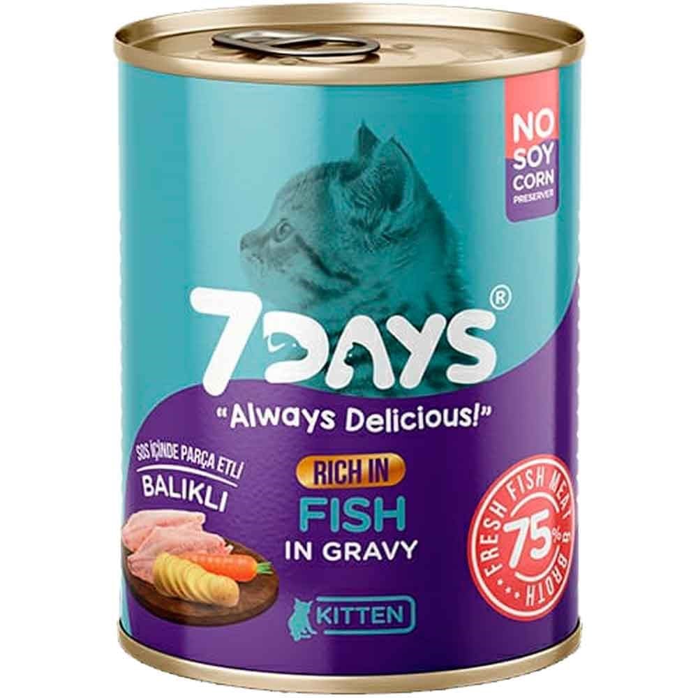 7 Days Yavru Kedi Konservesi Balıklı 415 Gr 8683497000214 7 Days Yavru Kedi Konserve Mamaları Amazon Pet Center
