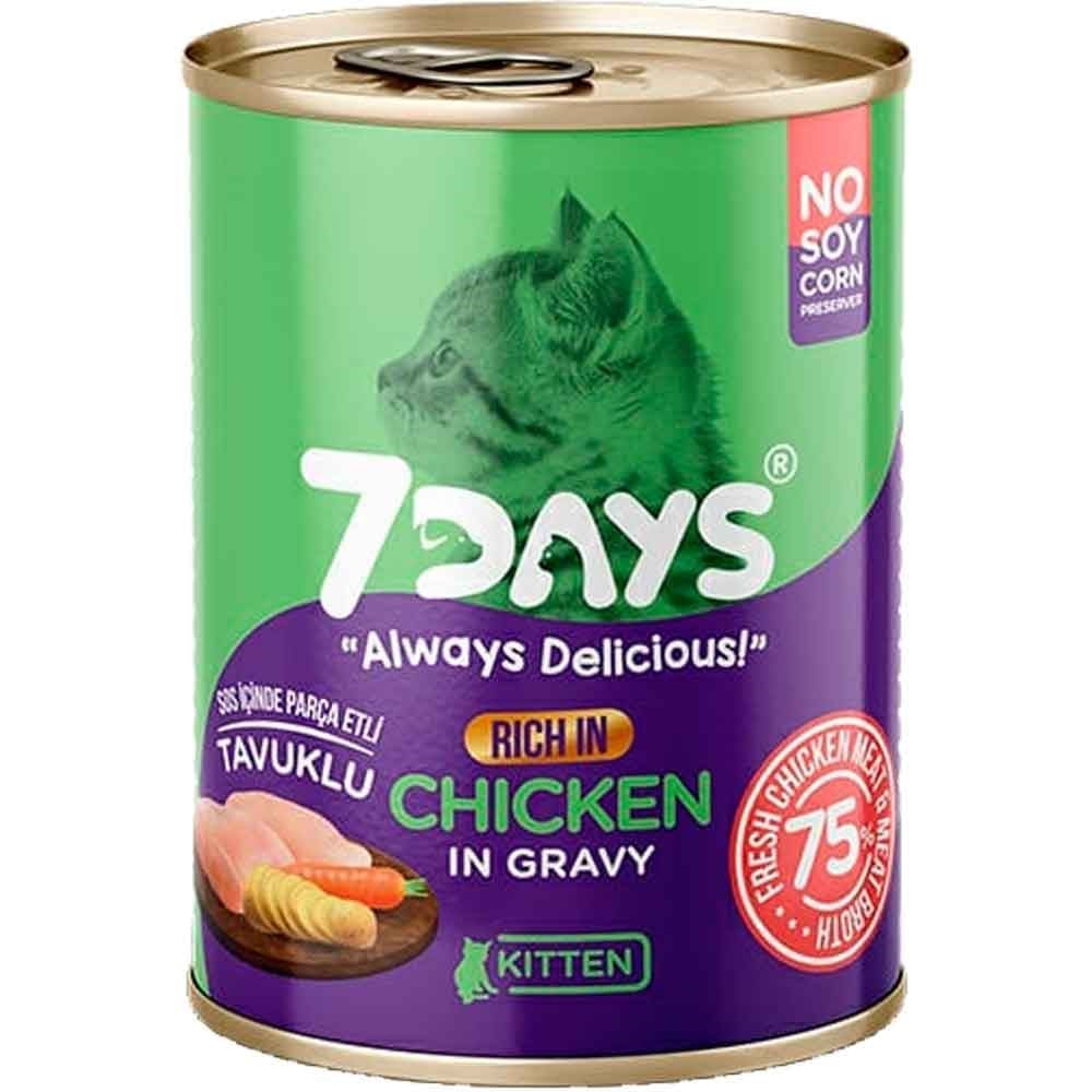 7 Days Yavru Kedi Konservesi Tavuklu 415 Gr 8683497000177 7 Days Yavru Kedi Konserve Mamaları Amazon Pet Center
