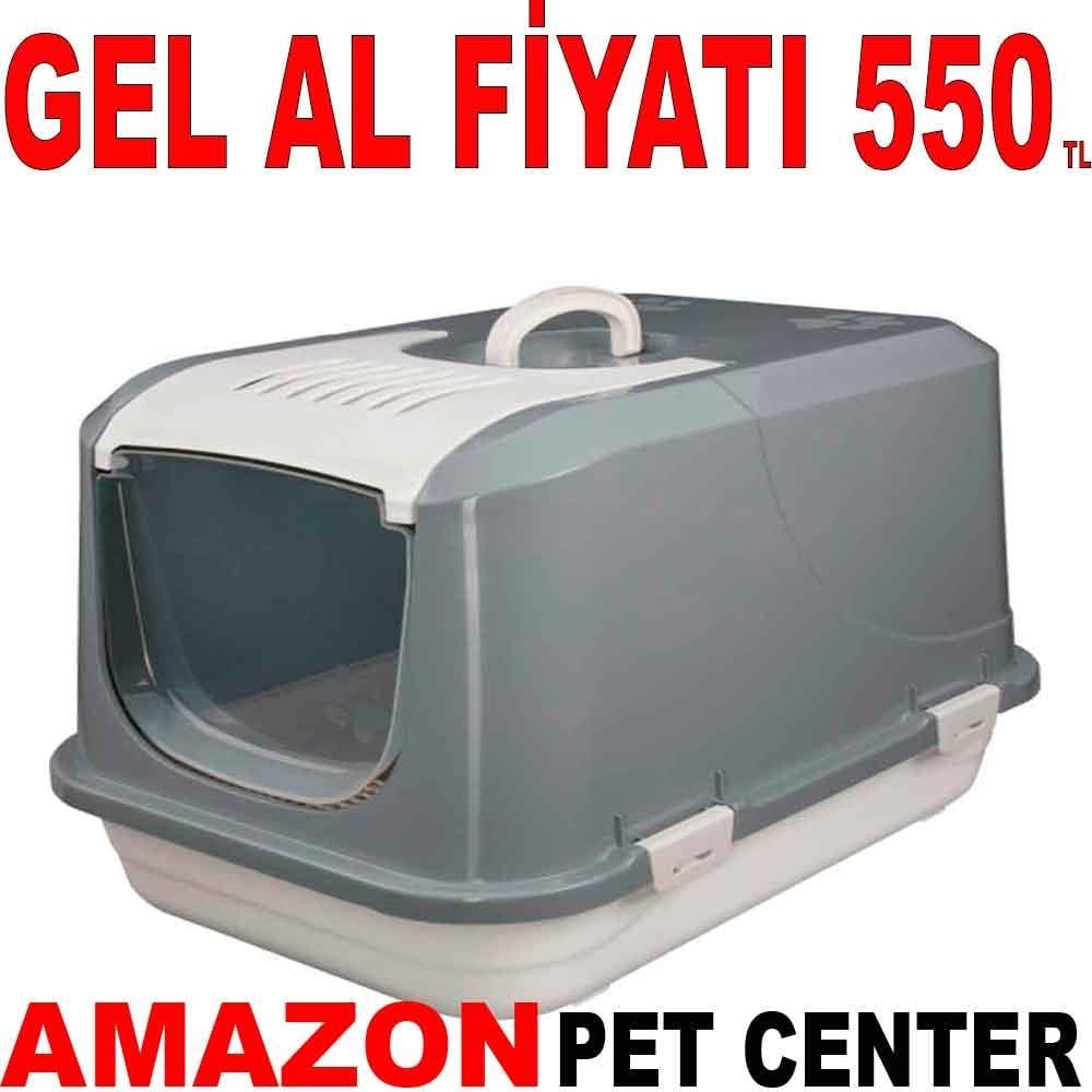 Amazon Kapalı Kedi Tuvaleti Gri Large 20649005 Amazon Pet Center