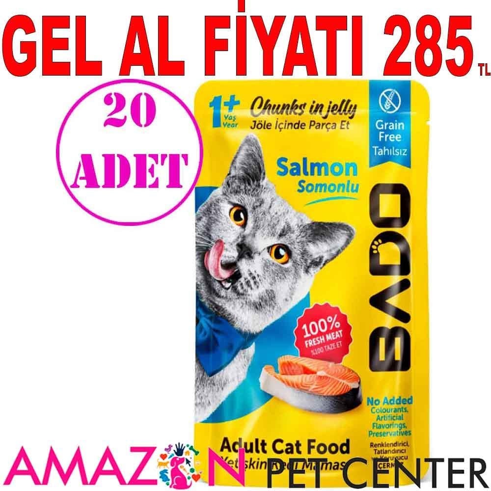 Bado Somonlu Yetişkin Kedi Yaş Maması 85 Gr 20 AD 18062007 Amazon Pet Center