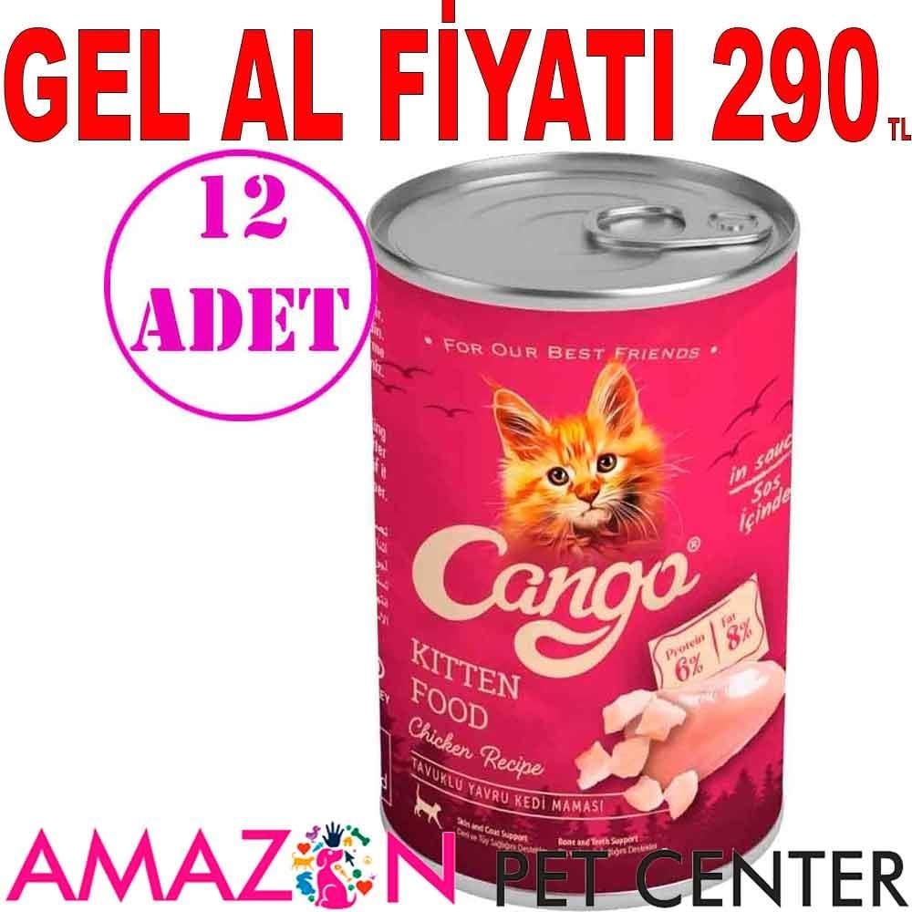 Cango Tavuklu Yavru Kedi Konservesi 415 Gr 12 AD 21864001 Amazon Pet Center