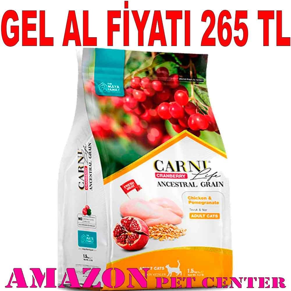 Carni Life Kedi Maması 1.5 Kg Kızılcık Tavuk Nar 8683347070411 Amazon Pet Center