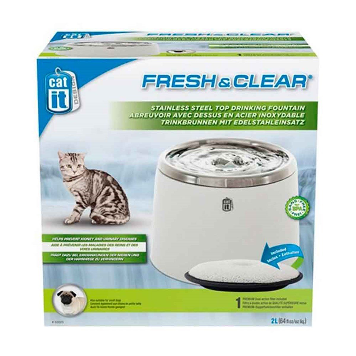 Catit Kedi Otomatik Suluk Devirdaimlı Çelik 2 Lt 022517500231 Amazon Pet Center