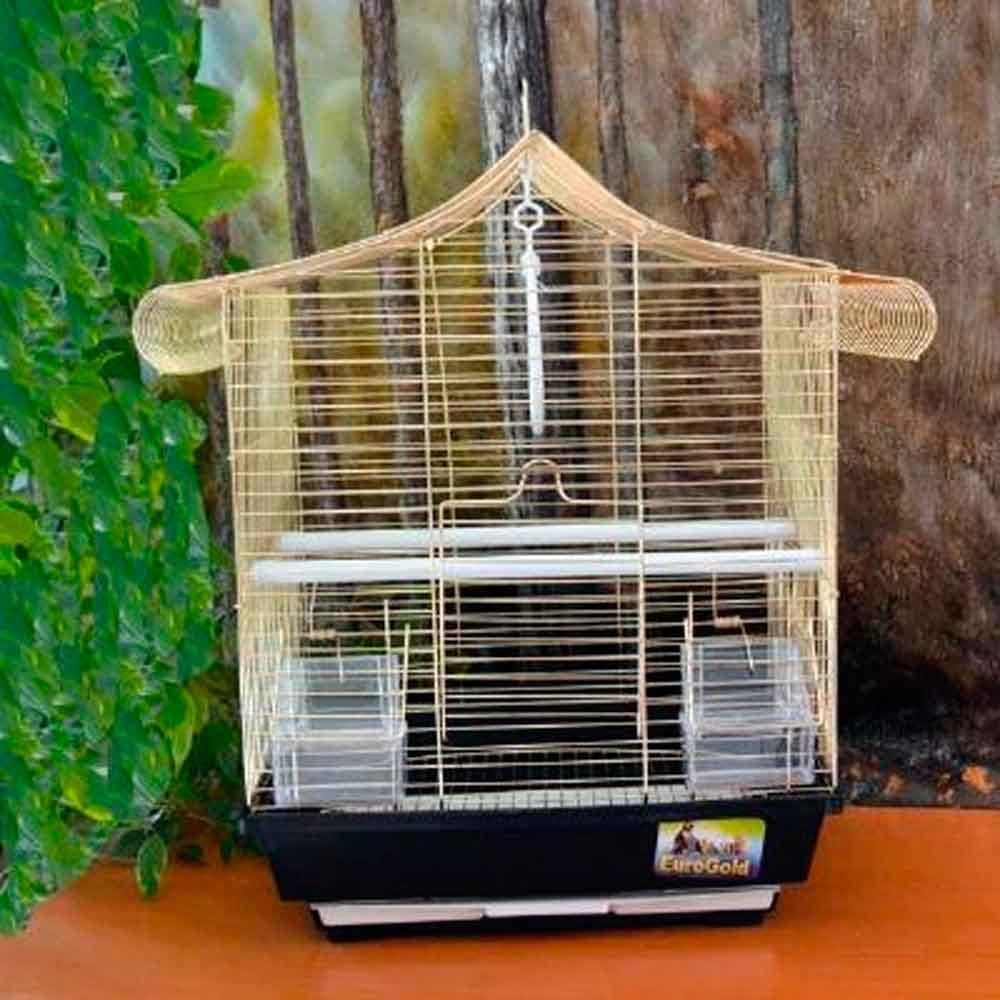Euro Gold Kuş Kafesi Üçgen Çatılı Prinç Kaplama 1115AG 32109931 Amazon Pet Center