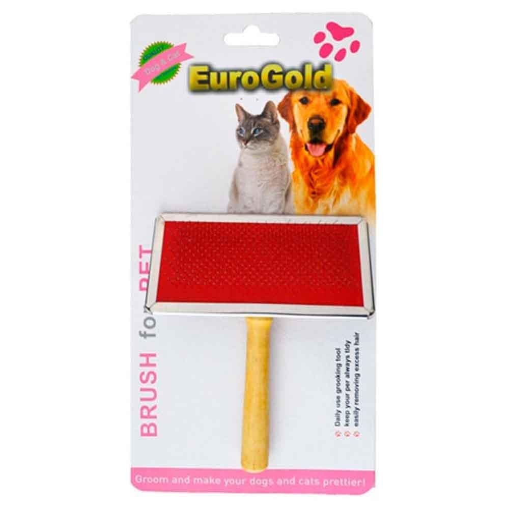 EuroGold Tahta Saplı Kedi ve Köpek Fırçası 11,5x13,5cm L 8681144190585 Amazon Pet Center