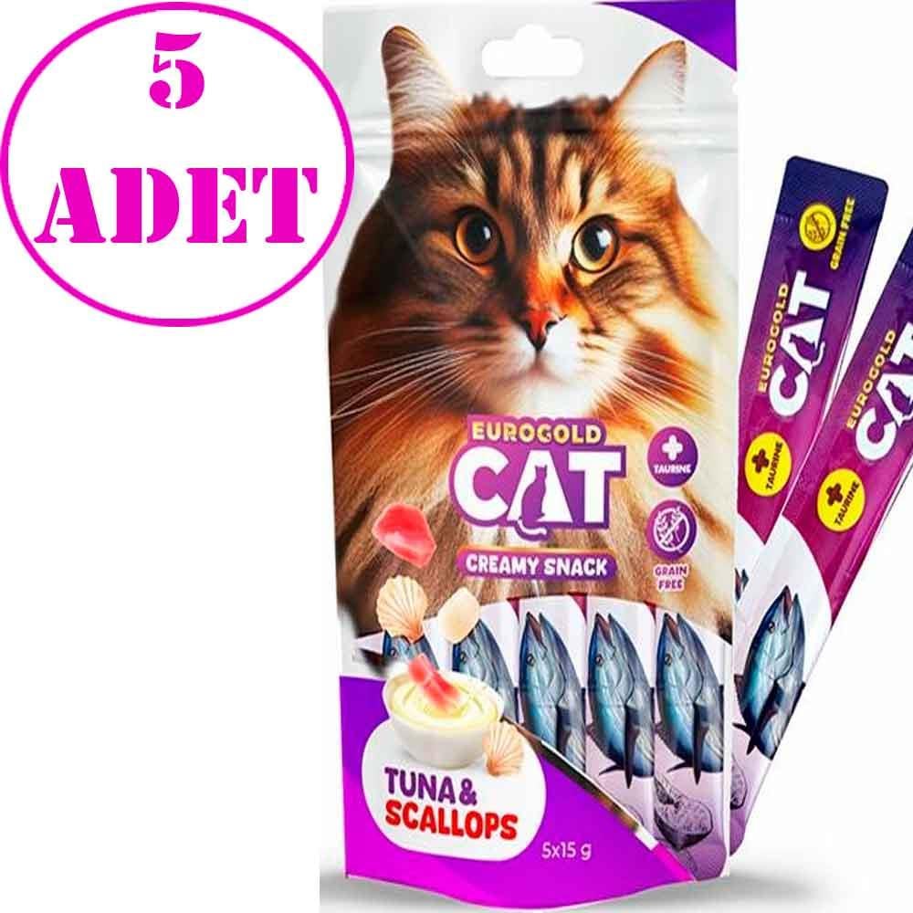 Eurogold Ton Balığı ve Deniz Taraklı Sıvı Kedi Ödülü 5x15 Gr 5 AD 21377006 Amazon Pet Center