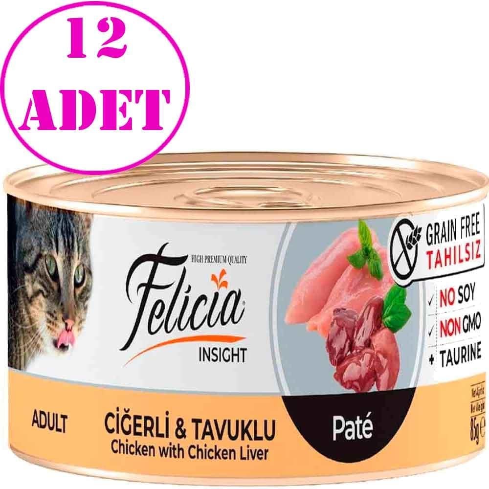 Felicia Tahılsız Ciğerli Tavuklu Kıyılmış Yaş Kedi Maması 85 Gr 12 AD 20400002 Amazon Pet Center