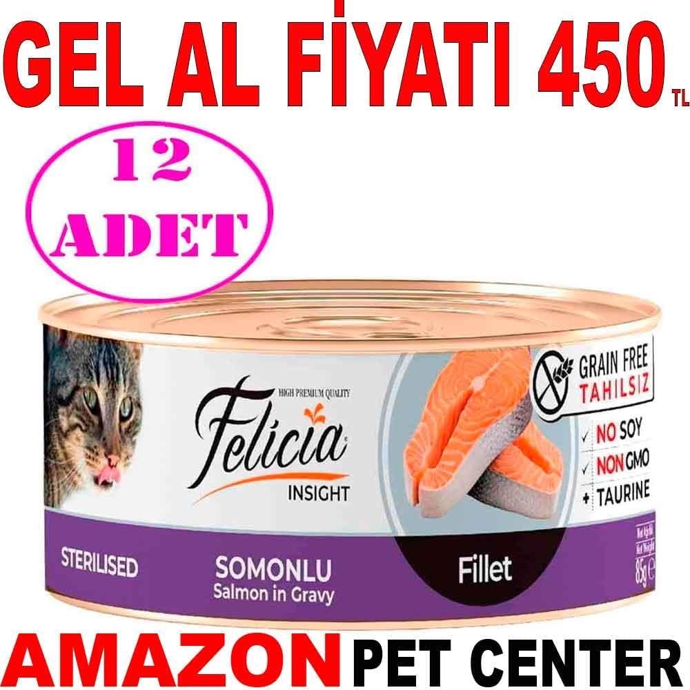 Felicia Tahılsız Sterilised Somon Filetolu Yaş Kedi Maması 85 Gr 12 AD 20393007 Amazon Pet Center