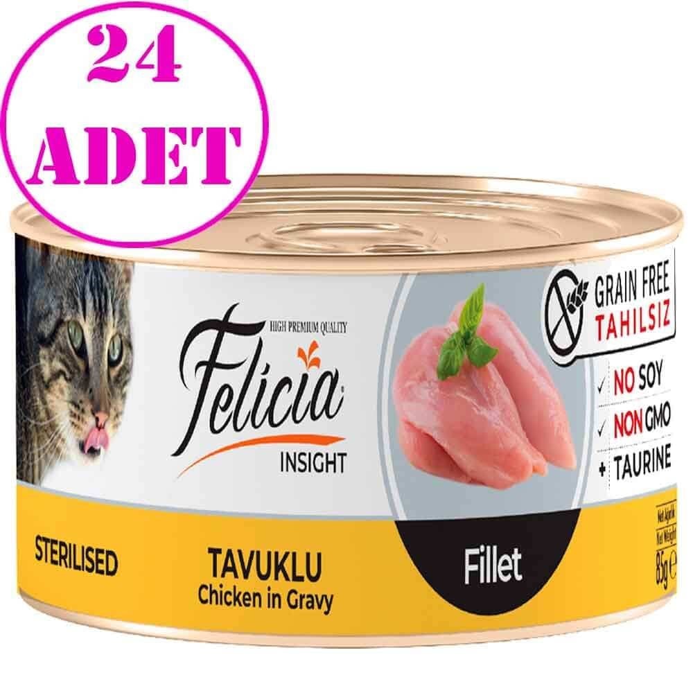 Felicia Tahılsız Sterilised Tavuk Filetolu Yaş Kedi Maması 85 Gr 24 AD 32126204 Felicia Koli Kedi Konserve Mamaları Amazon Pet Center